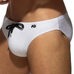 Bagno breve del marchio ADDICTED - Pique Speedo Slip Swim - bianco - Ref : ADS318 C01