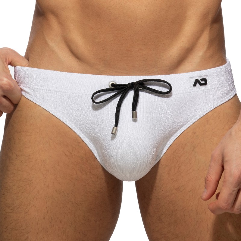 Bagno breve del marchio ADDICTED - Pique Speedo Slip Swim - bianco - Ref : ADS318 C01