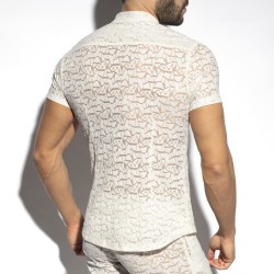 Shirt der Marke ES COLLECTION - Kurzarmhemd spider - elfenbein - Ref : SHT026 C02