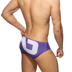 Bagno breve del marchio ADDICTED - Slip da bagno con logo extra large - viola - Ref : ADS045 C19