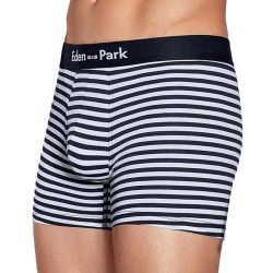 Shorts Boxer, Shorty de la marca EDEN PARK - Set de 2 bóxers Eden Park blanco con rayas azul marino y azul marino liso - Ref : E