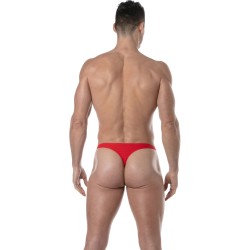 Slip de bain de la marque TOF PARIS - String de bain Tof Paris Plain - rouge - Ref : TOF380R