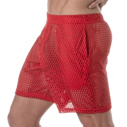 Short of the brand TOF PARIS - Tof Paris See Through Long Shorts - red - Ref : TOF390R