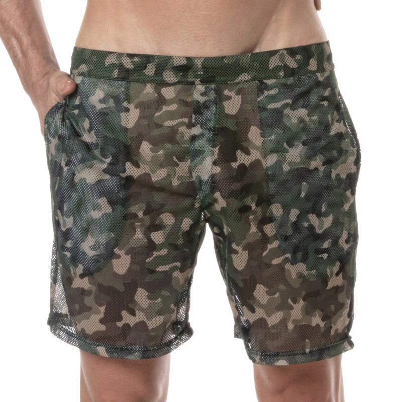 Breve del marchio TOF PARIS - Pantaloncini lunghi Tof Paris See Through - camo - Ref : TOF391CK