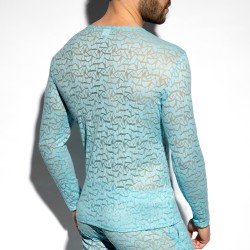 Long Sleeves of the brand ES COLLECTION - Spider - long-sleeved T-shirt in sky blue - Ref : TS322 C23