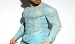 Long Sleeves of the brand ES COLLECTION - Spider - long-sleeved T-shirt in sky blue - Ref : TS322 C23