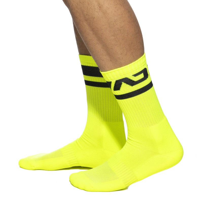 Calzini del marchio ADDICTED - Chaussettes AD néon - jaune - Ref : AD1217 C31