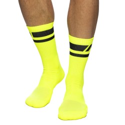 Calzini del marchio ADDICTED - Chaussettes AD néon - jaune - Ref : AD1217 C31