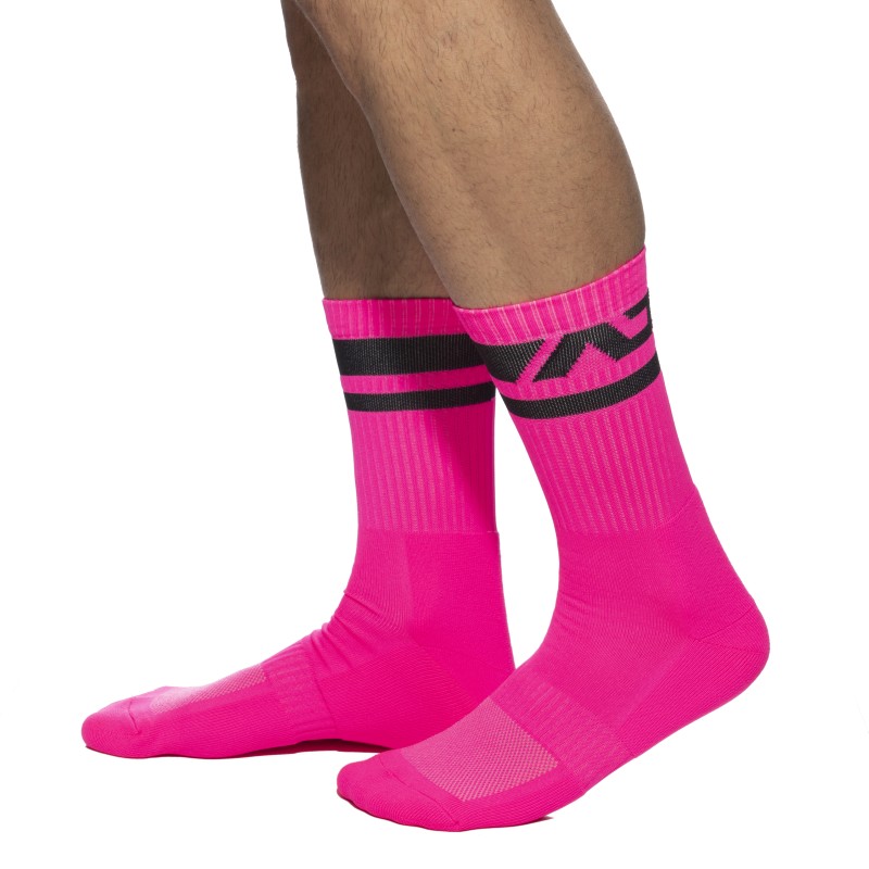 Chaussettes & socquettes de la marque ADDICTED - Chaussettes AD néon - rose - Ref : AD1217 C34