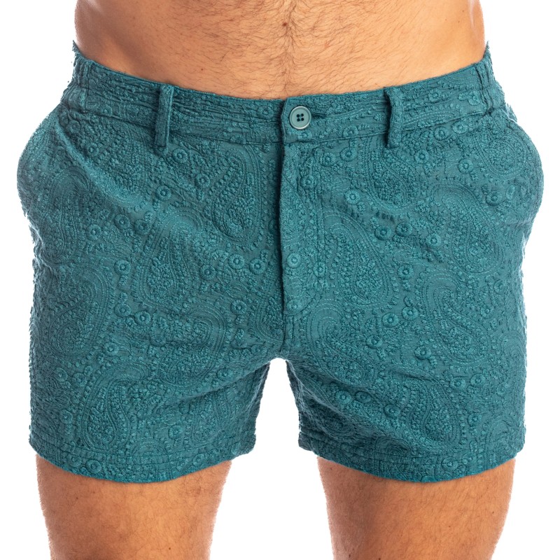 Short de la marque L HOMME INVISIBLE - Udaipur Aqua - Short - Ref : RW01 UDA 040