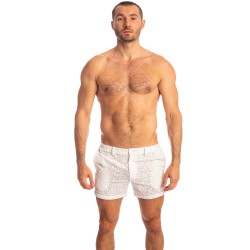 Short de la marque L HOMME INVISIBLE - Udaipur Blanc - Short - Ref : RW01 UDA 002