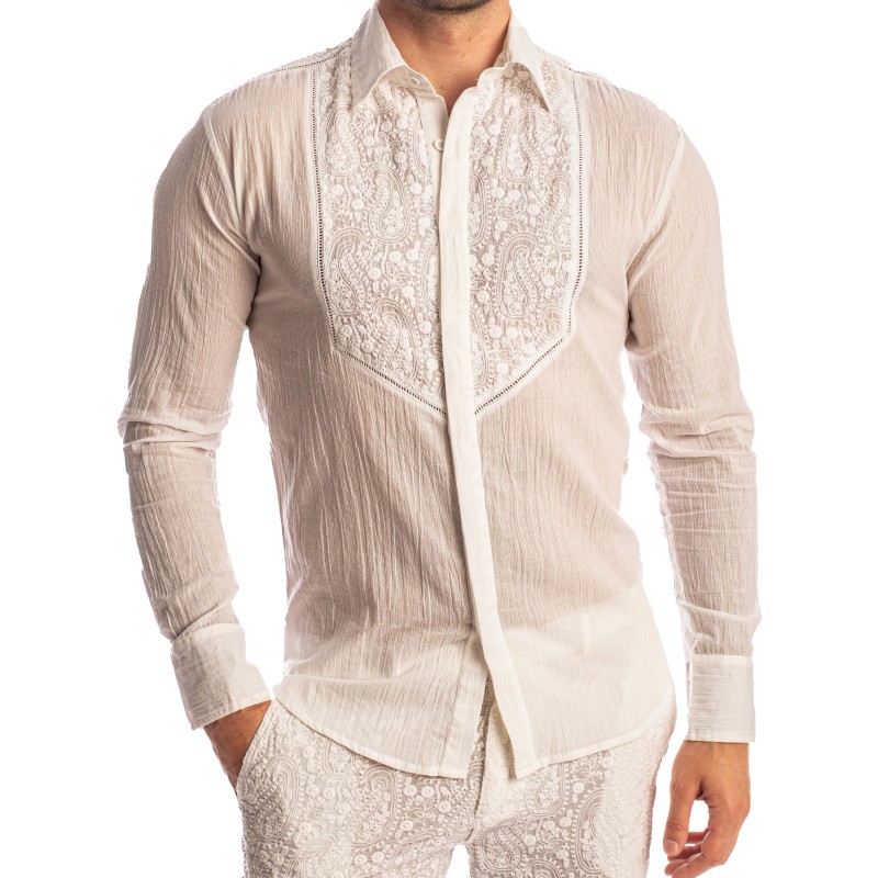 Chemise de la marque L HOMME INVISIBLE - Udaipur Blanc - Chemise - Ref : HW126 UDA 002