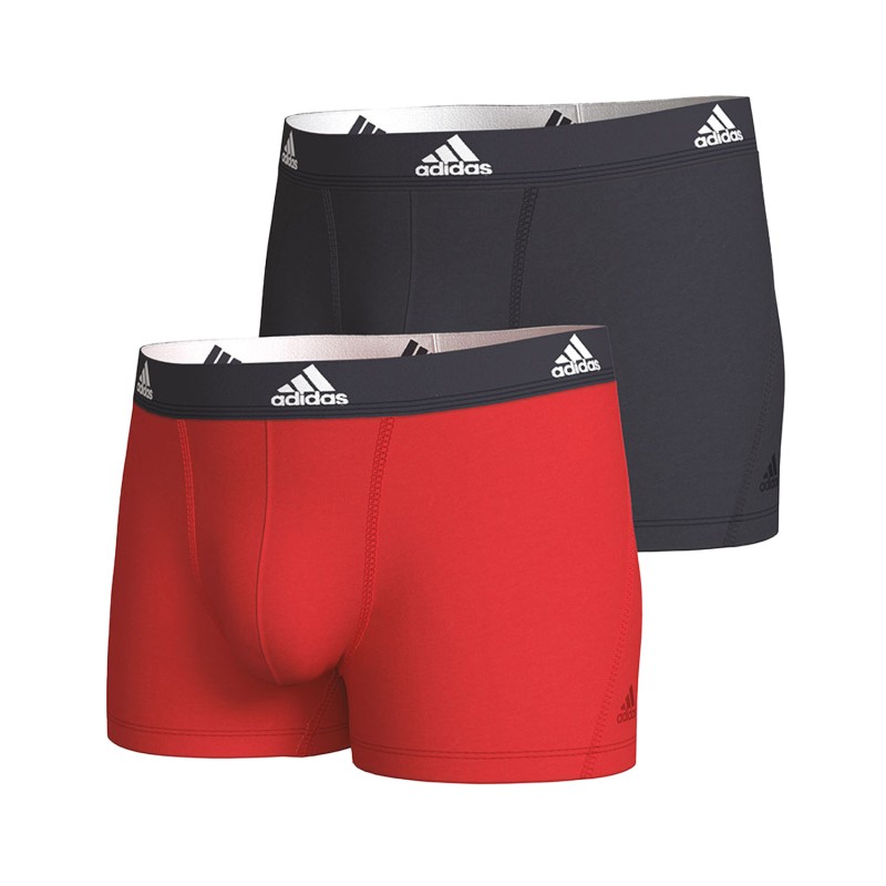 Adidas Sport - 2-Pack Active Flex Cotton Boxer Shorts Black & Red