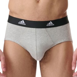 Packs del marchio ADIDAS - Set di 3 slip Active Flex in cotone Adidas - nero, grigio e bianco - Ref : IL38 0917