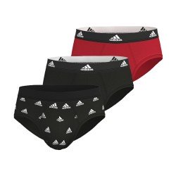 Packs of the brand ADIDAS - Set of 3 Active Flex Cotton Briefs Adidas - black, red and black whith logo - Ref : IL38 0908