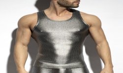 Tank top der Marke ES COLLECTION - Art Deco Tanktop Metallic - silber - Ref : TS330 C21