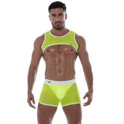 Harness of the brand TOF PARIS - Tof Paris Yellow Neon Mesh Harness - Ref : TOF242JF