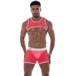 Geschirr der Marke TOF PARIS - Tof Paris Rosa Neon Mesh Harness - Ref : TOF242PF