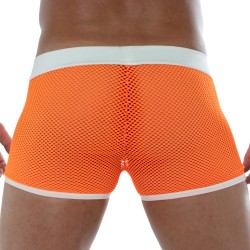 Short of the brand TOF PARIS - Tof Paris Neon Orange Fishnet Shorts - Ref : TOF245OF