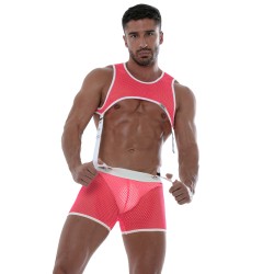 Kurze der Marke TOF PARIS - Tof Paris Rosa Neon-Netzshorts - Ref : TOF245PF