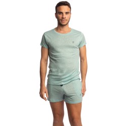 Manches courtes de la marque L HOMME INVISIBLE - Nieuport Turquoise - T-shirt Col Rond L Homme Invisible - Ref : RW32 NIE C21