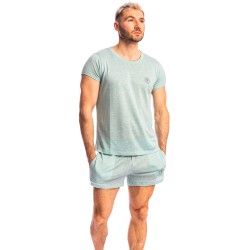 Manches courtes de la marque L HOMME INVISIBLE - Nieuport Turquoise - T-shirt Col Rond L Homme Invisible - Ref : RW32 NIE C21