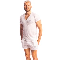 Manches courtes de la marque L HOMME INVISIBLE - Nieuport Blanc - T-shirt Col V L Homme Invisible - Ref : RW31 NIE 002