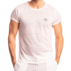 Manches courtes de la marque L HOMME INVISIBLE - Nieuport Blanc - T-shirt Col Rond L Homme Invisible - Ref : RW32 NIE 002