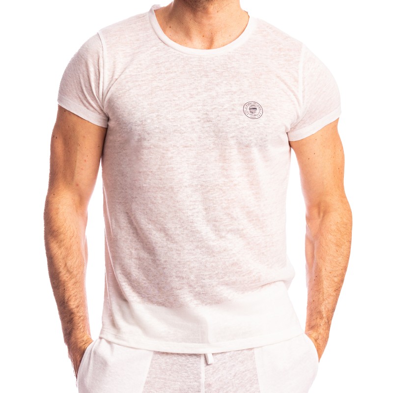 Mangas cortas de la marca L HOMME INVISIBLE - Nieuport Blanco - Camiseta de cuello redondo L Homme Invisible - Ref : RW32 NIE 00