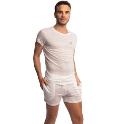 Kurze Ärmel der Marke L HOMME INVISIBLE - Nieuport Weiß - Rundhals-T-Shirt L Homme Invisible - Ref : RW32 NIE 002