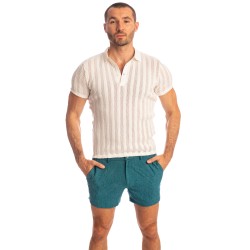 Polo de la marque L HOMME INVISIBLE - Wimbledon Vanille - Polo L Homme Invisible - Ref : HW112 WIM 011