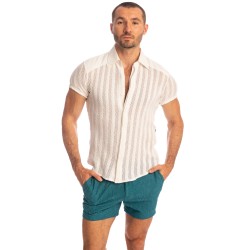 Chemise de la marque L HOMME INVISIBLE - Wimbledon Vanille - Chemise L Homme Invisible - Ref : HW122 WIM 011