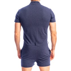 Body de la marque L HOMME INVISIBLE - Bleu de Chine - Combi Court L Homme Invisible - Ref : HW177 C49