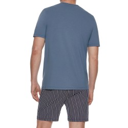 Short pajamas of the brand IMPETUS - Organic Cotton Short Pajamas Impetus - blue - Ref : IM1511M0800 BLM81