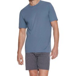Kurzer Schlafanzug der Marke IMPETUS - Kurzer Pyjama aus Bio-Baumwolle Impetus - blau - Ref : IM1511M0800 BLM81