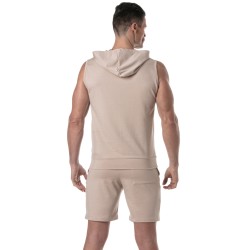 Nach oben der Marke TOF PARIS - Ärmelloser Hoodie Bambushes Bambou Tof Paris - Beige - Ref : TOF440BE