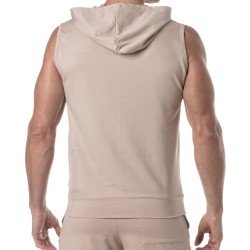 Top of the brand TOF PARIS - Sleeveless Hoodie Bamboo Tof Paris - Beige - Ref : TOF440BE