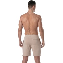 Breve del marchio TOF PARIS - Tof Paris Bamboo Pantaloncini con tasca con cerniera - Beige - Ref : TOF441BE