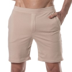 Short de la marque TOF PARIS - Short A Poche Zippée En Bambou Tof Paris - Beige - Ref : TOF441BE