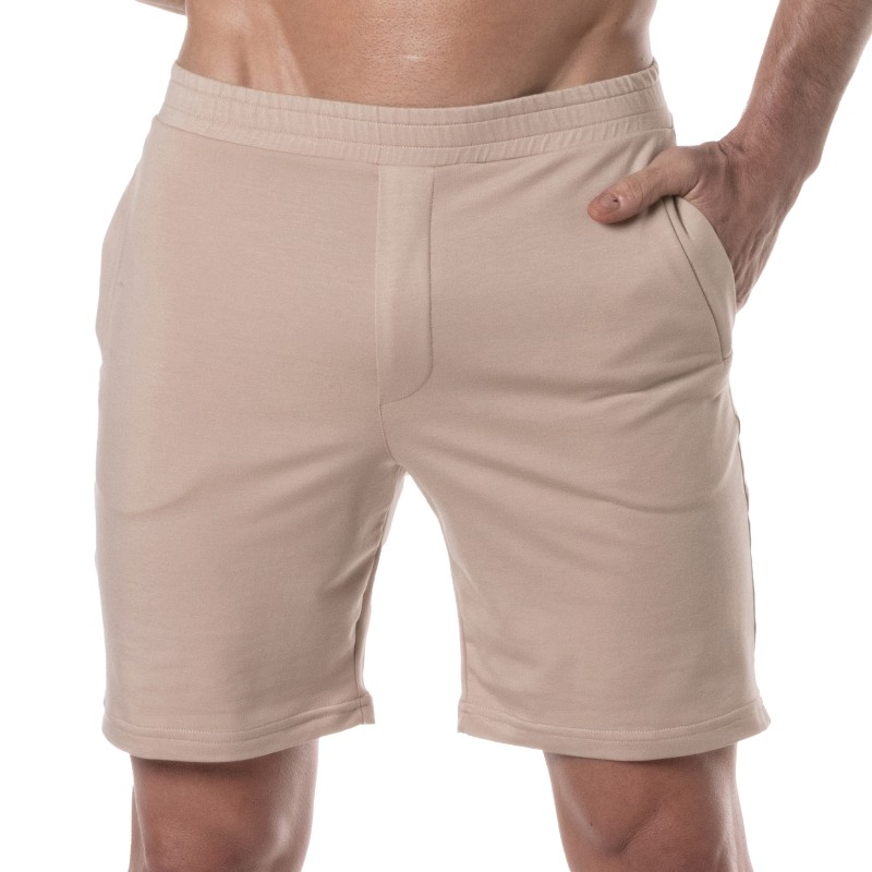 Short of the brand TOF PARIS - Tof Paris Bamboo Zippered Pocket Shorts - Beige - Ref : TOF441BE