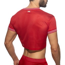 Maniche del marchio ADDICTED - Crop top Slam scollo a V - rosso - Ref : AD1274 C06