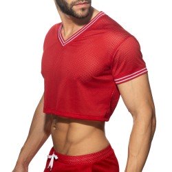 Manches courtes de la marque ADDICTED - Crop top Slam V-neck - rouge - Ref : AD1274 C06