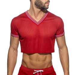 Short Sleeves of the brand ADDICTED - Crop top Slam V-neck - red - Ref : AD1274 C06