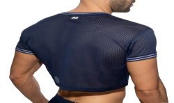 Maniche del marchio ADDICTED - Crop top Slam scollo a V - blu navy - Ref : AD1274 C09