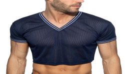 Maniche del marchio ADDICTED - Crop top Slam scollo a V - blu navy - Ref : AD1274 C09