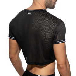 Mangas cortas de la marca ADDICTED - Top corto Slam V-neck - negro - Ref : AD1274 C10