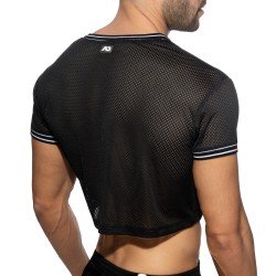 Kurze Ärmel der Marke ADDICTED - Crop Top Slam V-Ausschnitt - schwarz - Ref : AD1274 C10