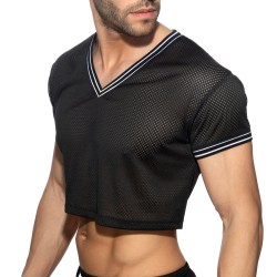 Manches courtes de la marque ADDICTED - Crop top Slam V-neck - noir - Ref : AD1274 C10