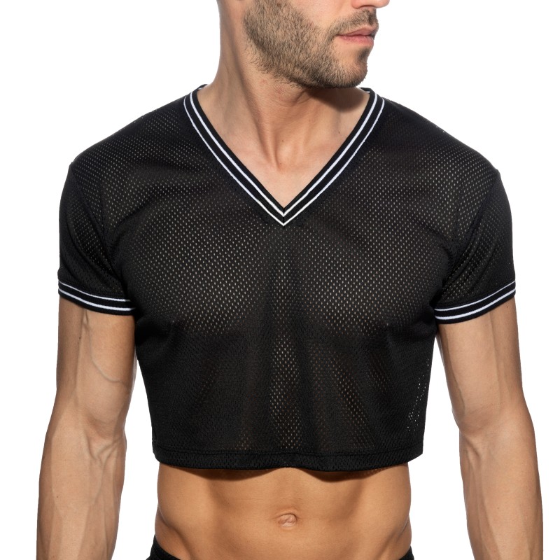 Maniche del marchio ADDICTED - Crop top Slam Scollo a V - nero - Ref : AD1274 C10