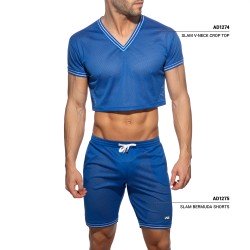 Short Sleeves of the brand ADDICTED - Crop top Slam V-neck - royal blue - Ref : AD1274 C16